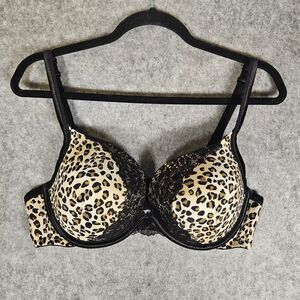 Cacique Lane Bryant Womens Leopard Print Underwire Bra Sleep Lounge Size 40C